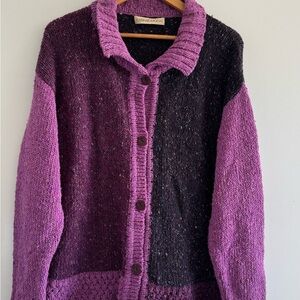 Carraig Donn Womens Cardigan Cottagecore Irish Knit Fairycore Artisanal Wool L